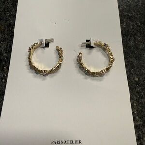 & Other Stories Glass Stone Hoop Earrings